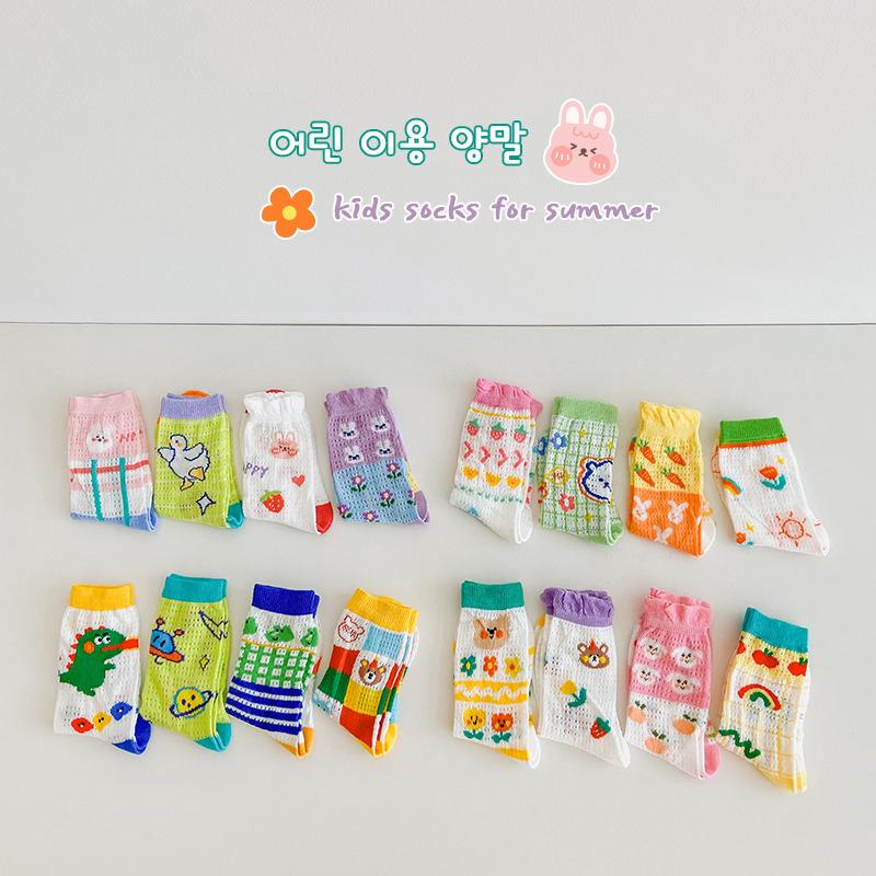 children's socks wholesale ins summer thin cartoon illustration sexy silk stockings cotton children mesh stockings Specification drawing
