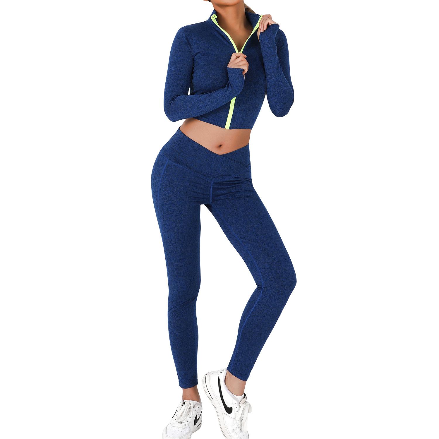 European and American Tight Yoga Suit Sexy Exercise Yoga Clothes Vest Lulu Hip Raise High Waist Yoga Pants Fitness Trousers Item Picture