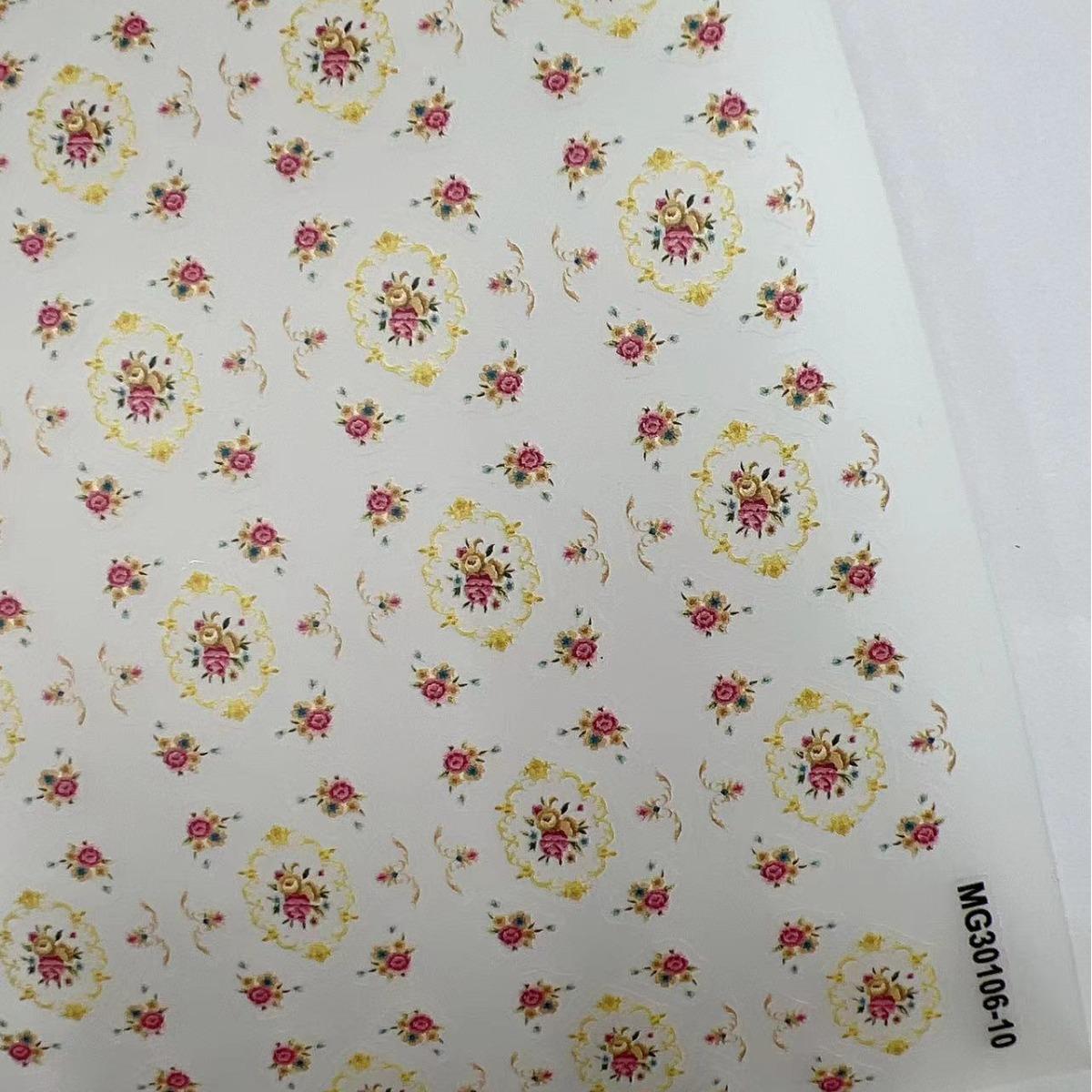 rose nail art new craft thin tough rococo flower nail sticker back glue fingernail decoration manicure ornamental flowers Specification drawing