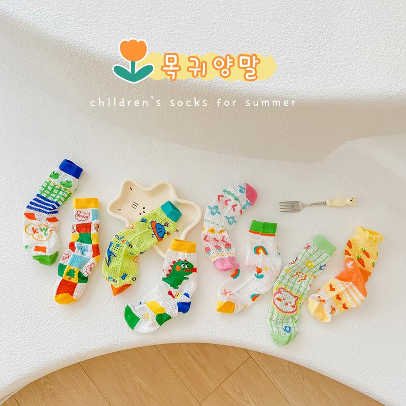 children's socks wholesale ins summer thin cartoon illustration sexy silk stockings cotton children mesh stockings Application Scenario