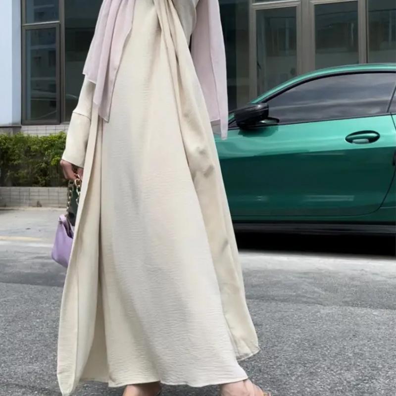 Tiktok for Cross-Border Women's Clothing 2-Piece Dress with Belt Robe Set Application Scenario