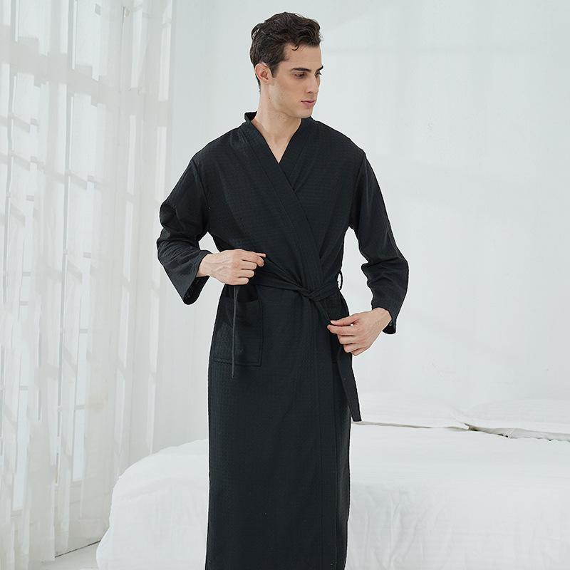 waffle bathrobe thin robe couple Specification drawing