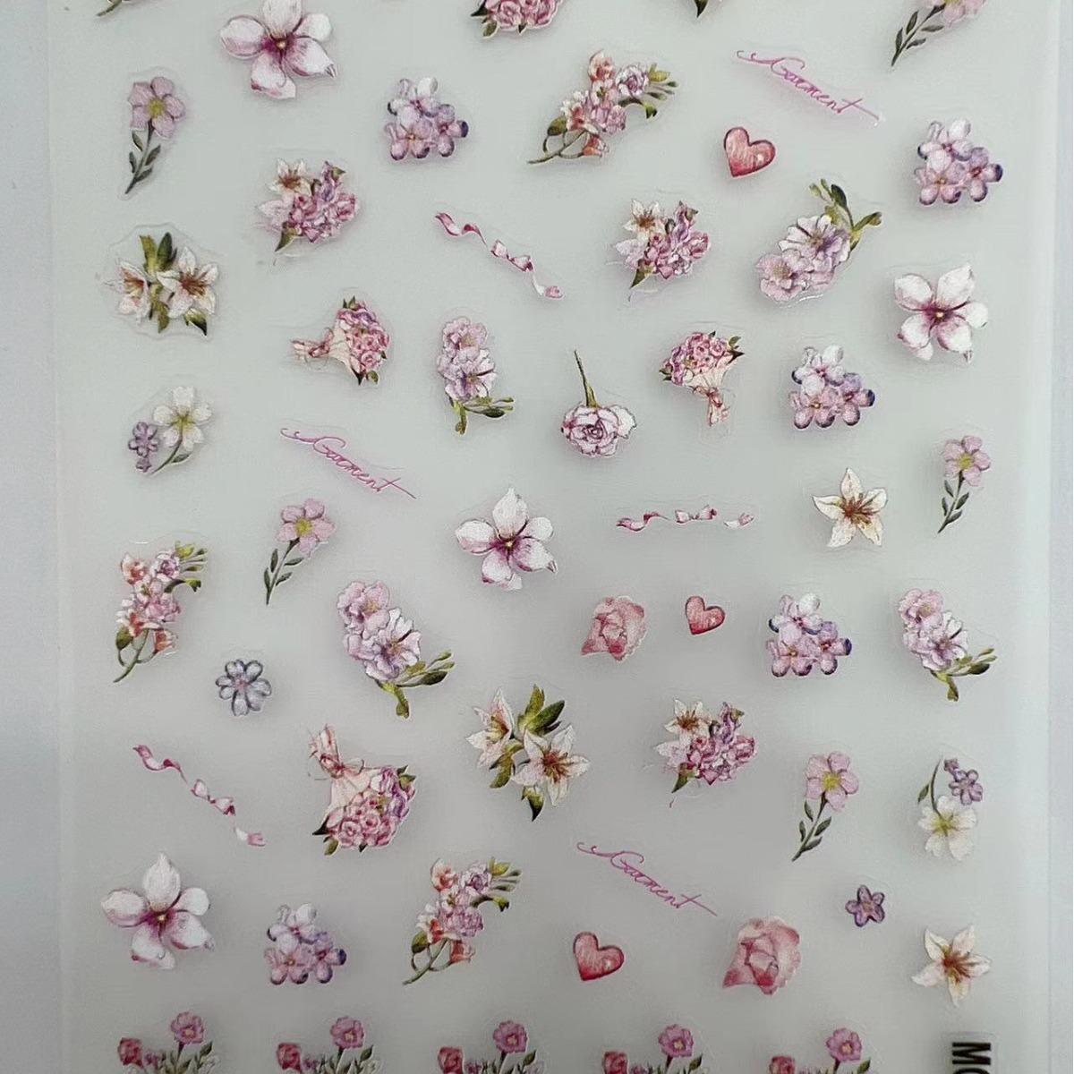 rose nail art new craft thin tough nail stickers waterproof nail sticker decorative decals ornament fresh spring flowers Specification drawing