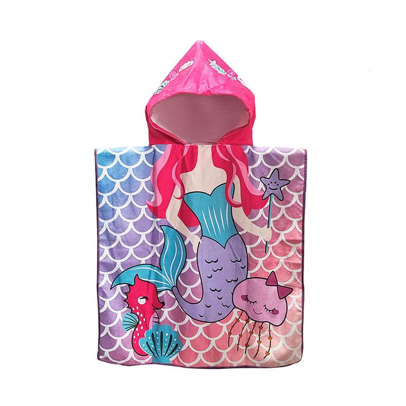 printed hooded bath towel children's beach towel water-absorbing quick-drying cloak robe towel cartoon amazon hot spot Item Picture