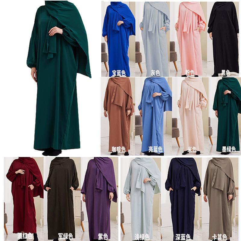 Xg2057 Cross-Border Women's Clothing Dress Middle East Turkey Hijab Robe Dress full figure