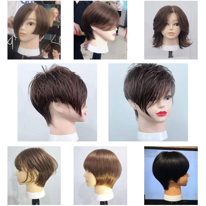 mannequin head hairdressing all real hair apprentice practice hair cutting doll hairstyle mannequin head type haircut special hot dye dummy model head Application Scenario
