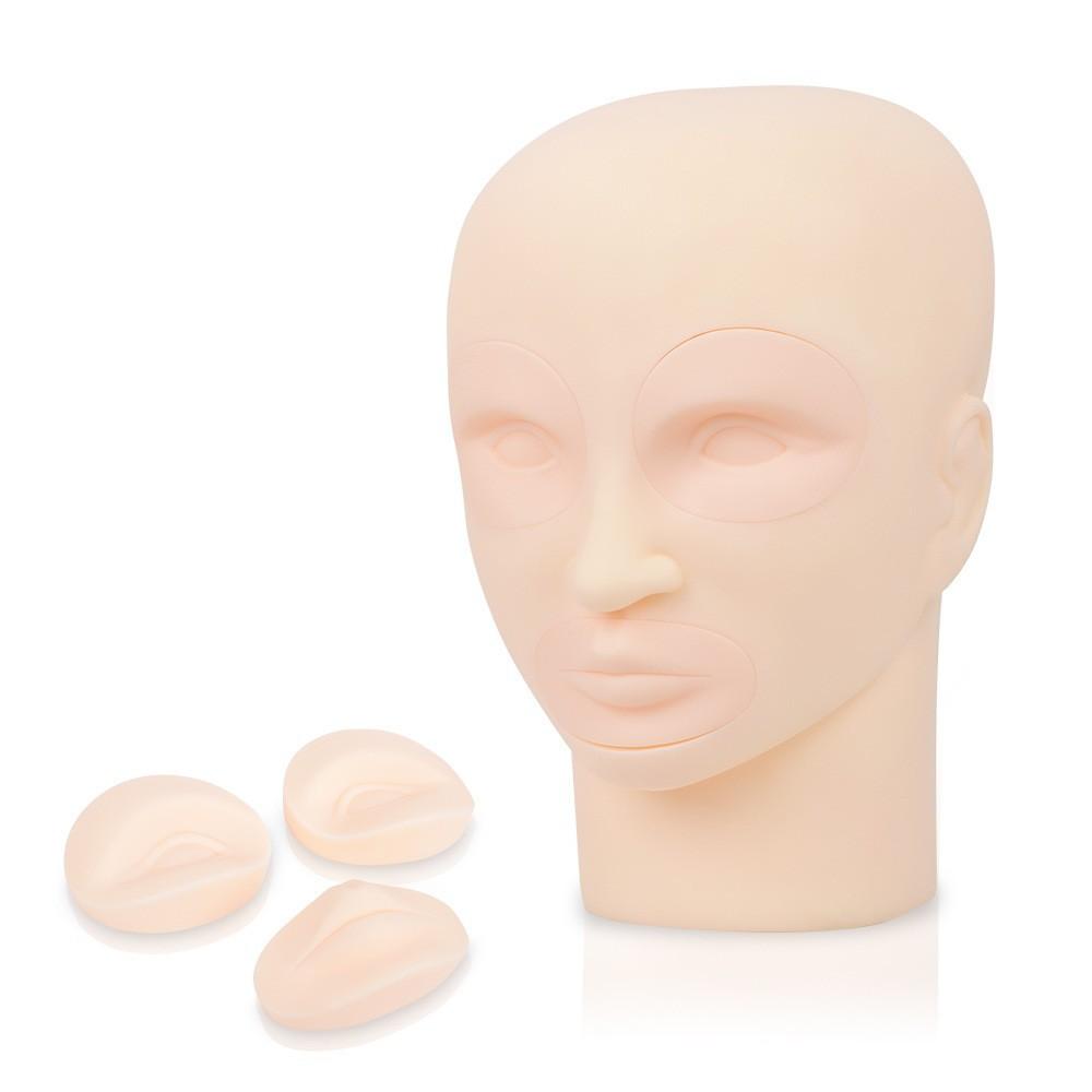 Tattoo Removable Mannequin Head Mannequin Head Closed Eyes Silicone Model Head Grafting Eyelashes Mannequin Head Makeup Hair Practice Head