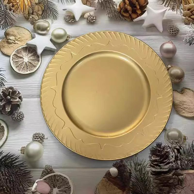 wholesale spray paint fruit plate silver good-looking customer gift decoration tray dim sum plate paint gold charger Application Scenario