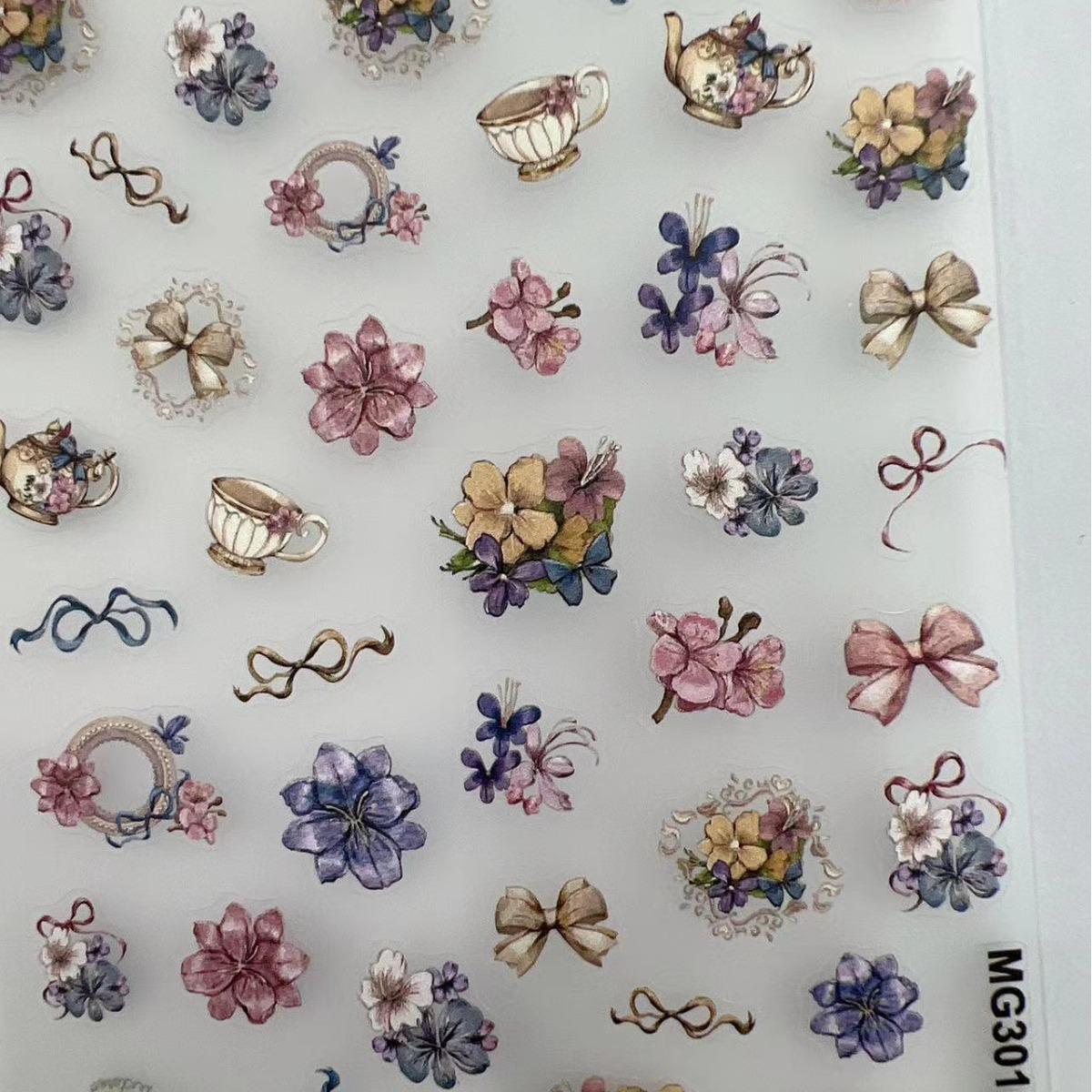 rose nail art new craft thin tough nail stickers waterproof nail sticker decorative decals ornament fresh spring flowers Item Picture