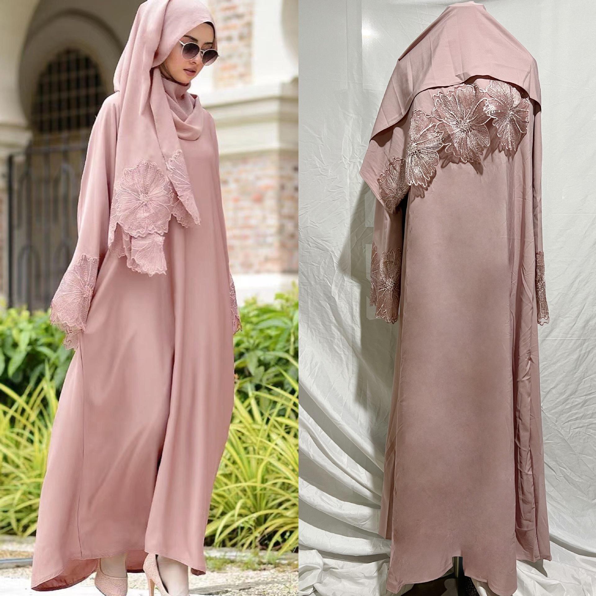 m189# four-color middle east foreign trade cross-border women's clothing muslim women's robes malay indonesia dress with headscarf Application Scenario
