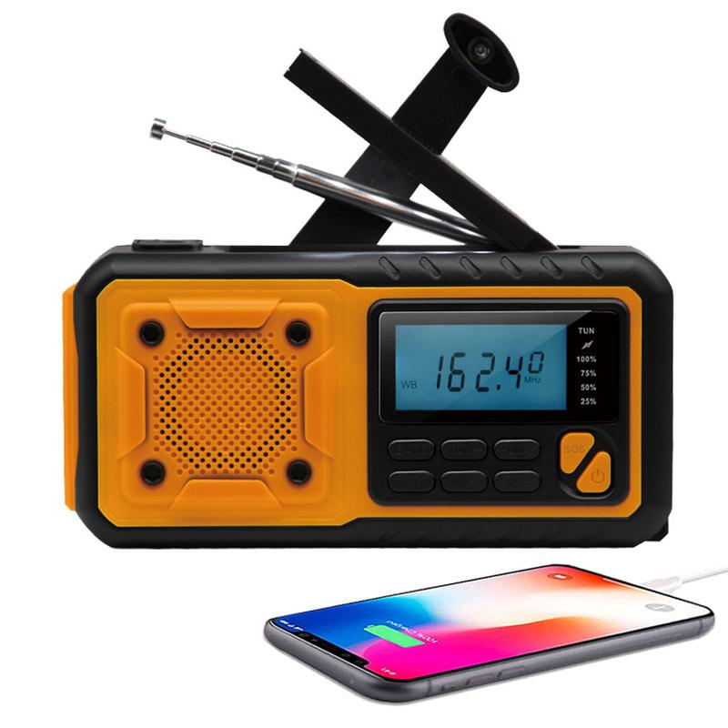 cross-border multifunctional outdoor emergency solar energy radio of power generator disaster prevention reading lamp flashlight power bank full figure