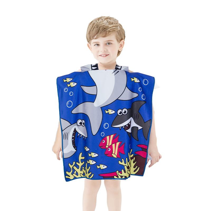 printed hooded bath towel children's beach towel water-absorbing quick-drying cloak robe towel cartoon amazon hot spot Application Scenario
