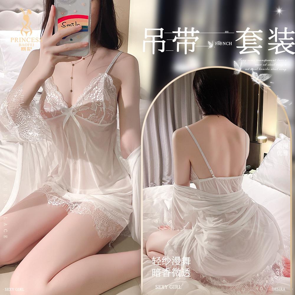storm concubine new sexy pajamas women's suspender skirt bed battle robe seduction underwear sexy clothes free off nightdress 134 details Picture