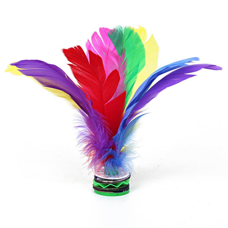 children's shuttlecock kindergarten primary school beginner training competition universal color feather lotus handmade shuttlecock Item Picture