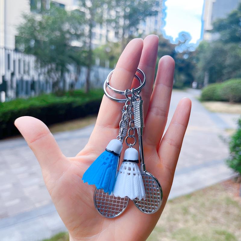 badminton keychain hanging decoration new creative gift badminton factory mini crafts cartoon shuttlecock pendant