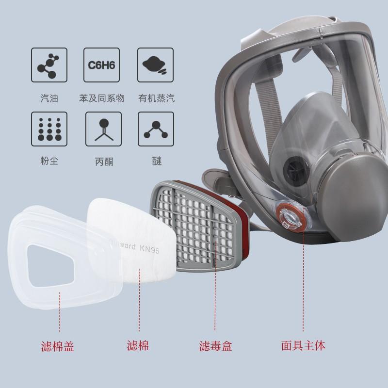 gas mask spray paint pesticide chemical gas decoration dust fire protection 6800 same style gas mask cross-border delivery details Picture