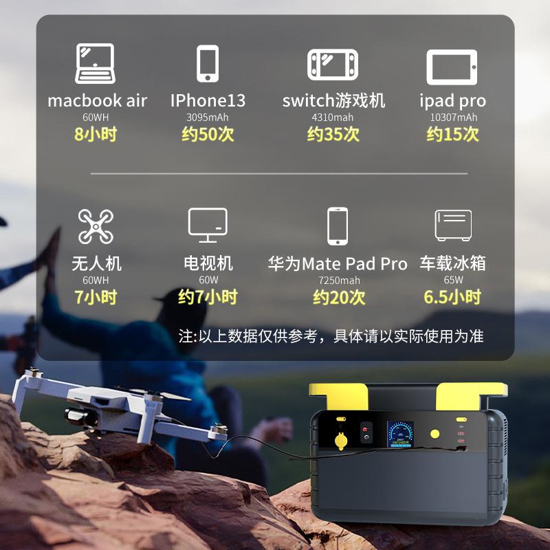 High-Power Outdoor Energy Storage Power Generator Portable Solar Charging Camping Picnic Lighting Live Broadcast Power Supply details Picture