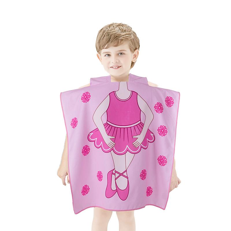 printed hooded bath towel children's beach towel water-absorbing quick-drying cloak robe towel cartoon amazon hot spot Specification drawing