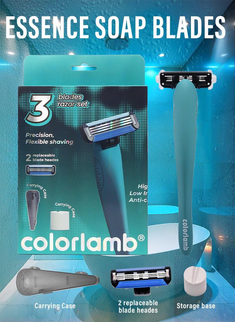 颜羊男士剃须刀3+1层进口刀头鲸鱼款剃毛神器手动刮胡刀带收纳盒详情1