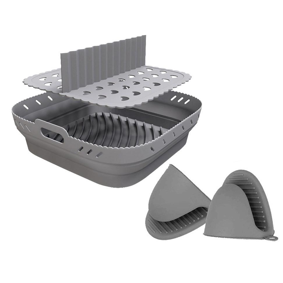 8.5-inch new air fryer silicone baking mat airfryer silicone liner square folding