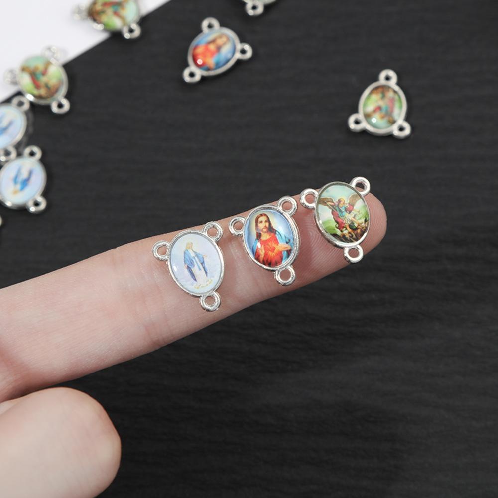 double-sided epoxy map pendant parts diy alloy decoration accessories factory virgin jesus necklace bracelet accessories Application Scenario