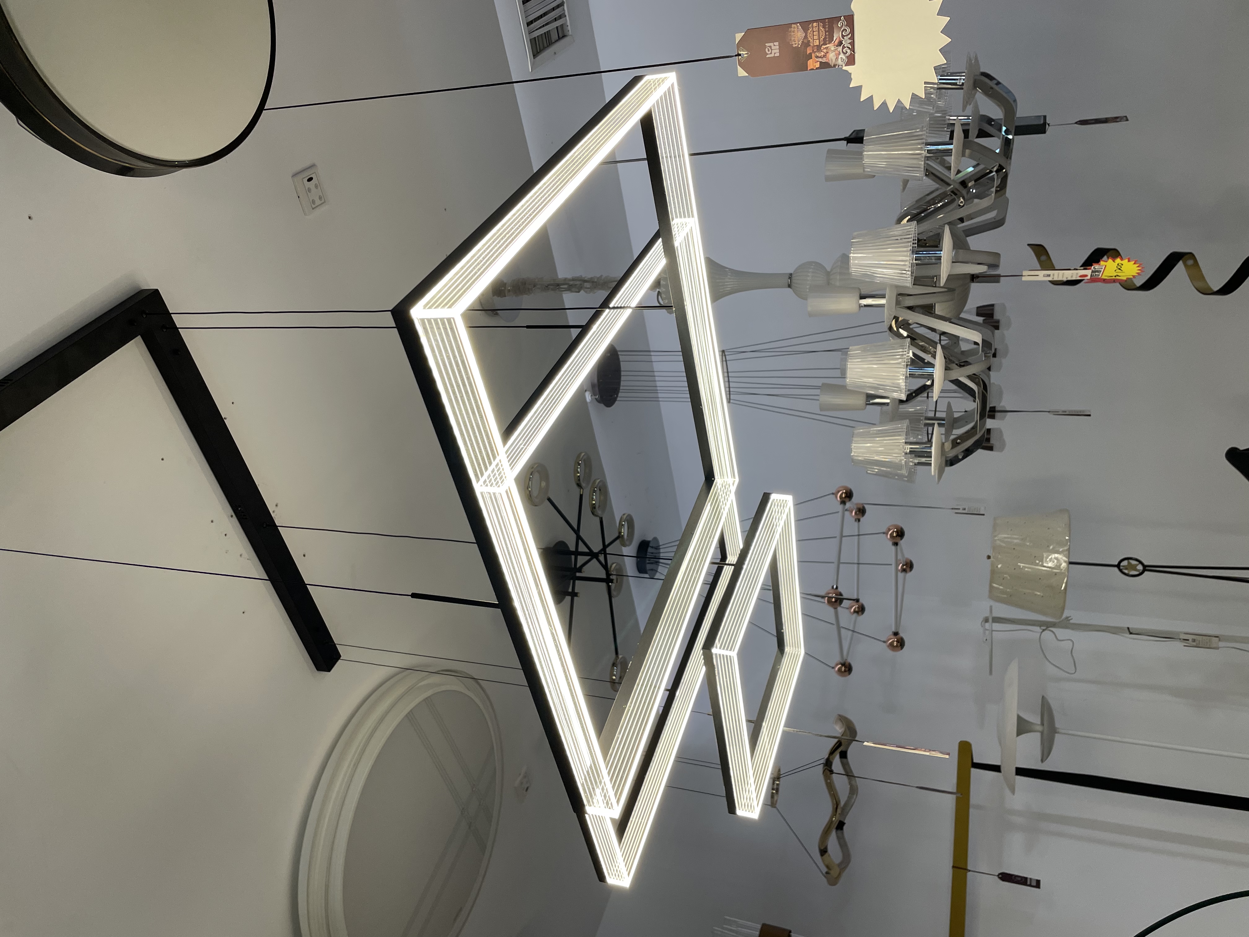 A new style of simple, elegant and minimalist square restaurant chandelier in 2025 pic 1