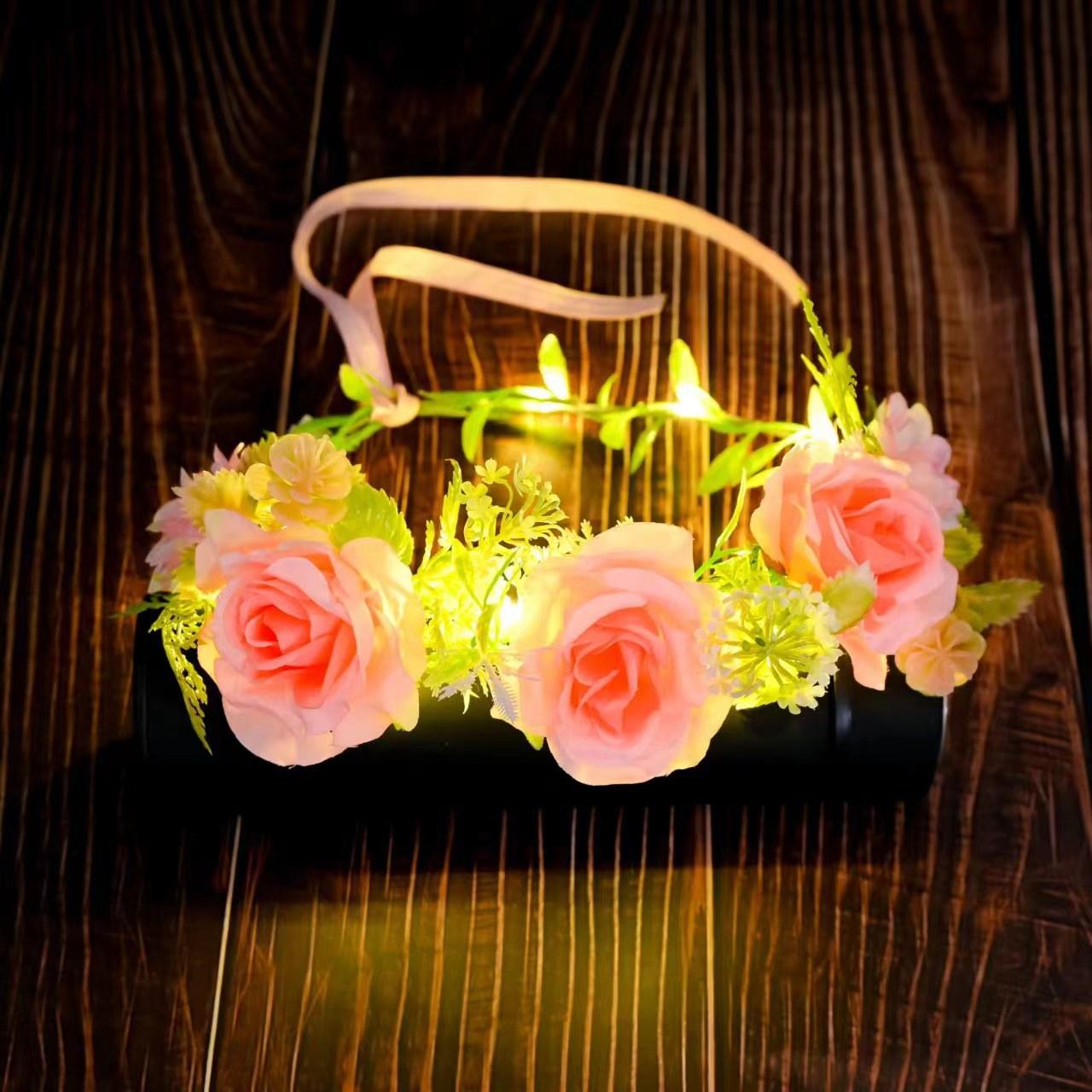 new fresh mori luminous garland children adult photography props scenic spot night market stall hair accessories headband wholesale Application Scenario