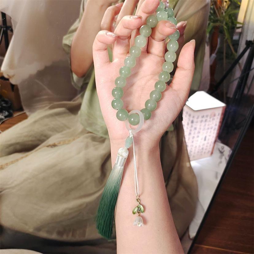 gradient tassel imitation jade handheld hand toy antique bracelet mobile phone charm han chinese clothing accessories all-match playing objects Specification drawing