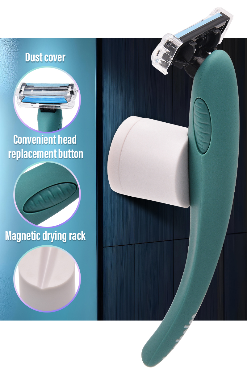 颜羊男士剃须刀3+1层进口刀头鲸鱼款剃毛神器手动刮胡刀带收纳盒详情3