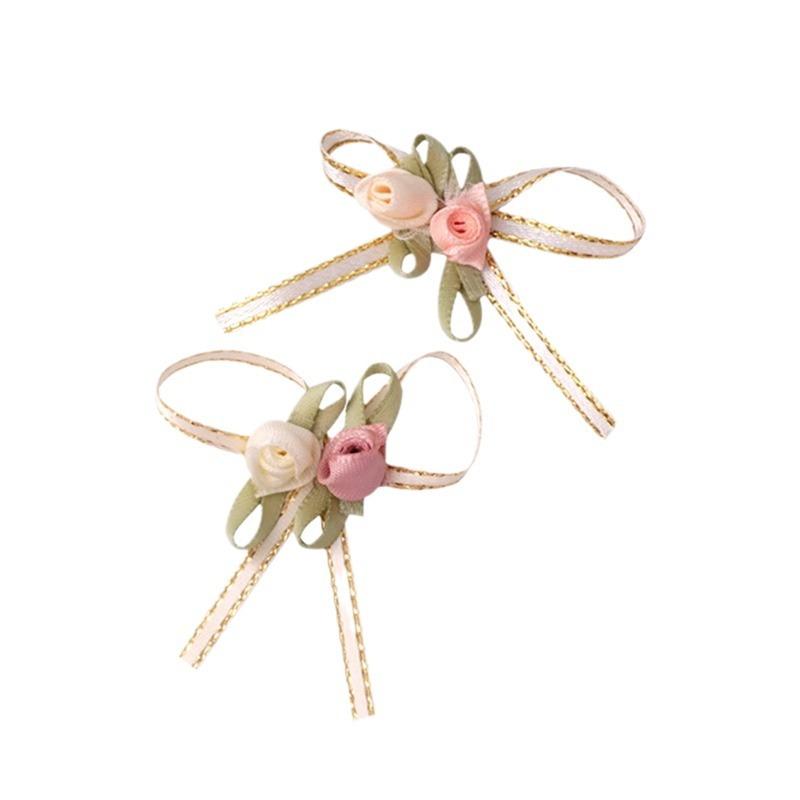 rose flower ribbon three-dimensional bow handmade diy ribbon barbie doll accessories corsage dessert decorations Item Picture