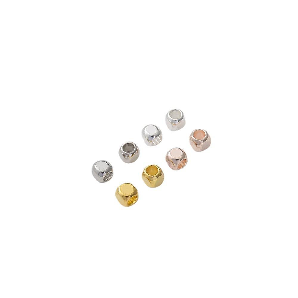 new chamfered square beads copper square spacer beads diy handmade beaded accessories bracelet necklace separate/loose beads wholesale Item Picture