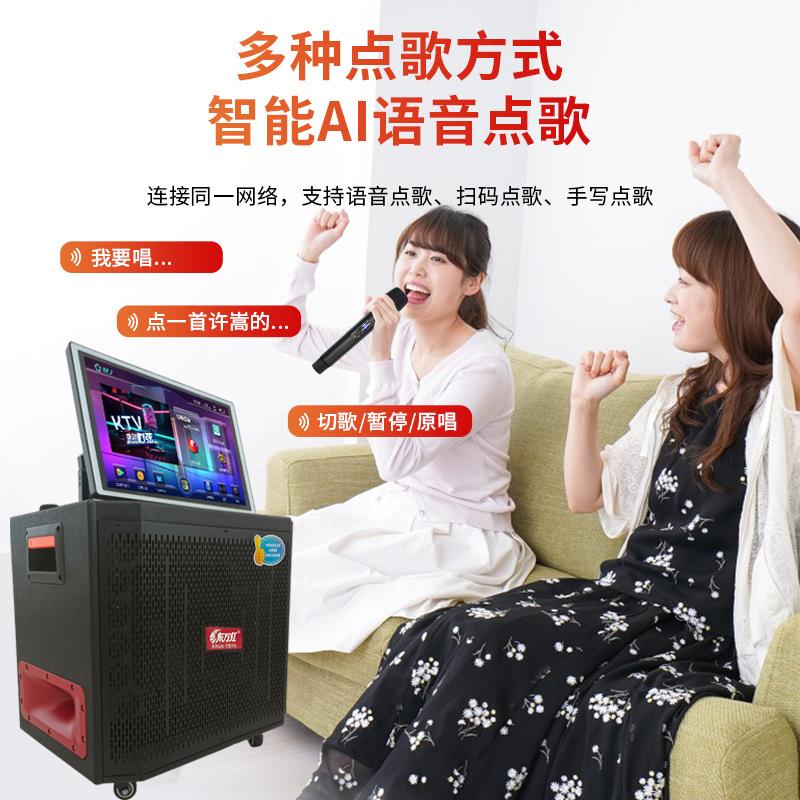 family ktv audio with touch screen outdoor karaoke mobile karaoke song-ordering all-in-one square dance bluetooth speaker Specification drawing