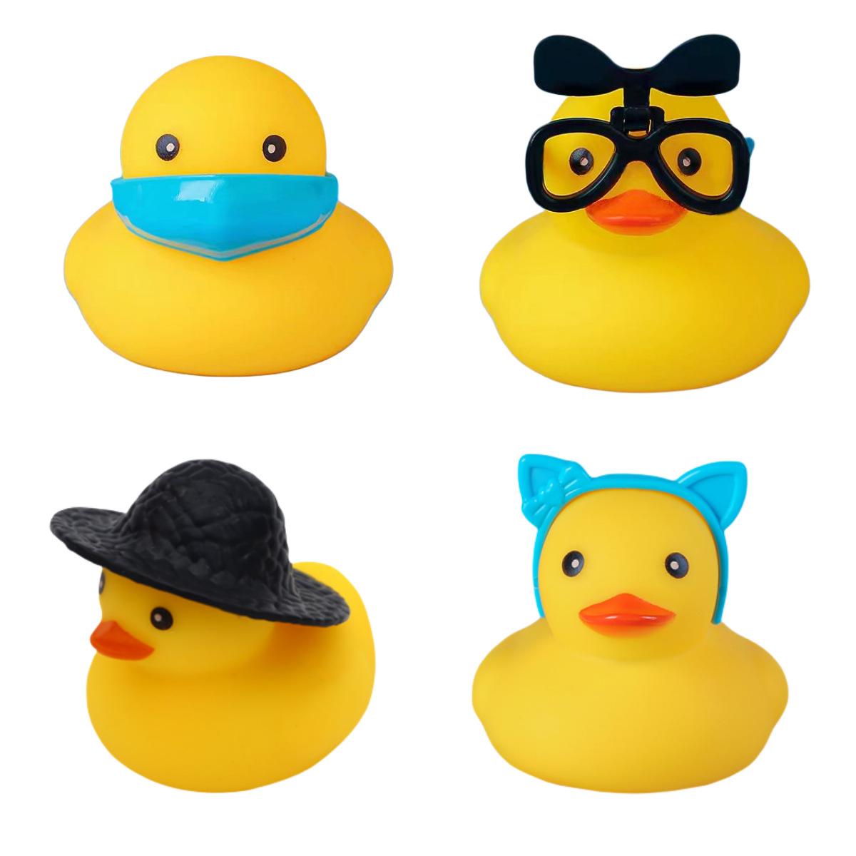 neighborhood small yellow duck gift milk tea new product no. 8 little duck toy sunglasses headdress straw cowboy hat accessories helmet Item Picture