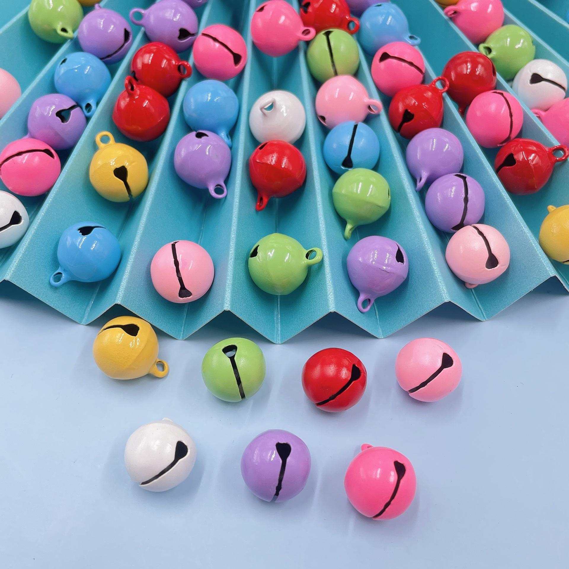 diy ornament accessories 14mm candy color paint color metal word bell keychain creative pendant accessories full figure