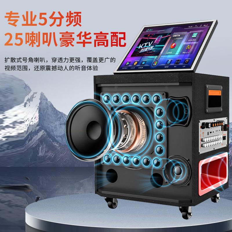 family ktv audio with touch screen outdoor karaoke mobile karaoke song-ordering all-in-one square dance bluetooth speaker details Picture
