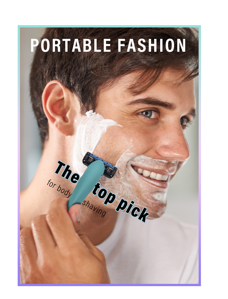 颜羊男士剃须刀3+1层进口刀头鲸鱼款剃毛神器手动刮胡刀带收纳盒详情4