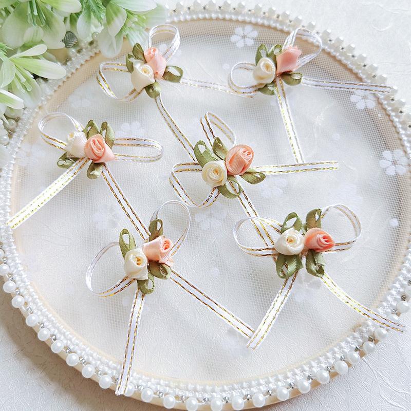 rose flower ribbon three-dimensional bow handmade diy ribbon barbie doll accessories corsage dessert decorations full figure