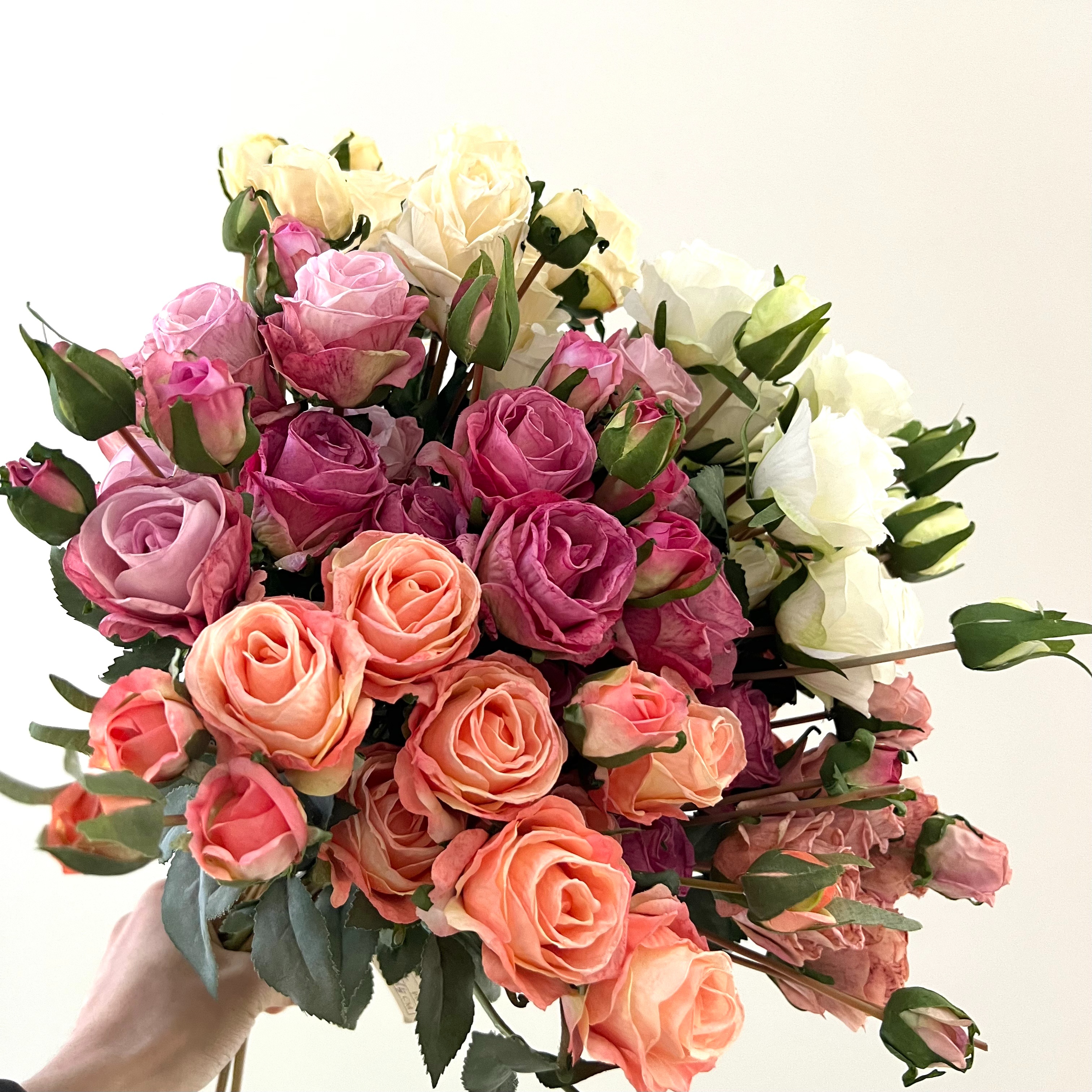 15 cabezas de rosas quemadas al horno simulación ramo de rosas con borde quemado tamarin flores hogar mesa de comedor colocación de sala de estar jarrón decoración Application Scenario
