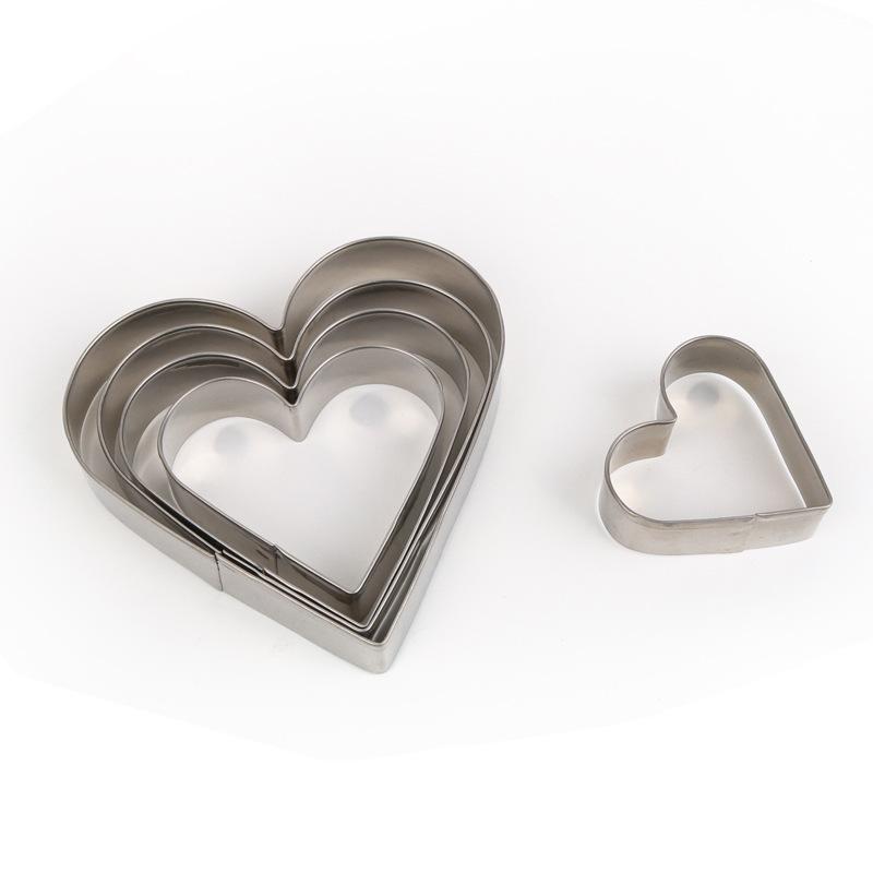 5-Piece Cookie Cutter Set Heart Star Flower round Graphic Stainless Steel Cookie Cutter Die Waffle Cookie Cake Biscuit Mold Specification drawing