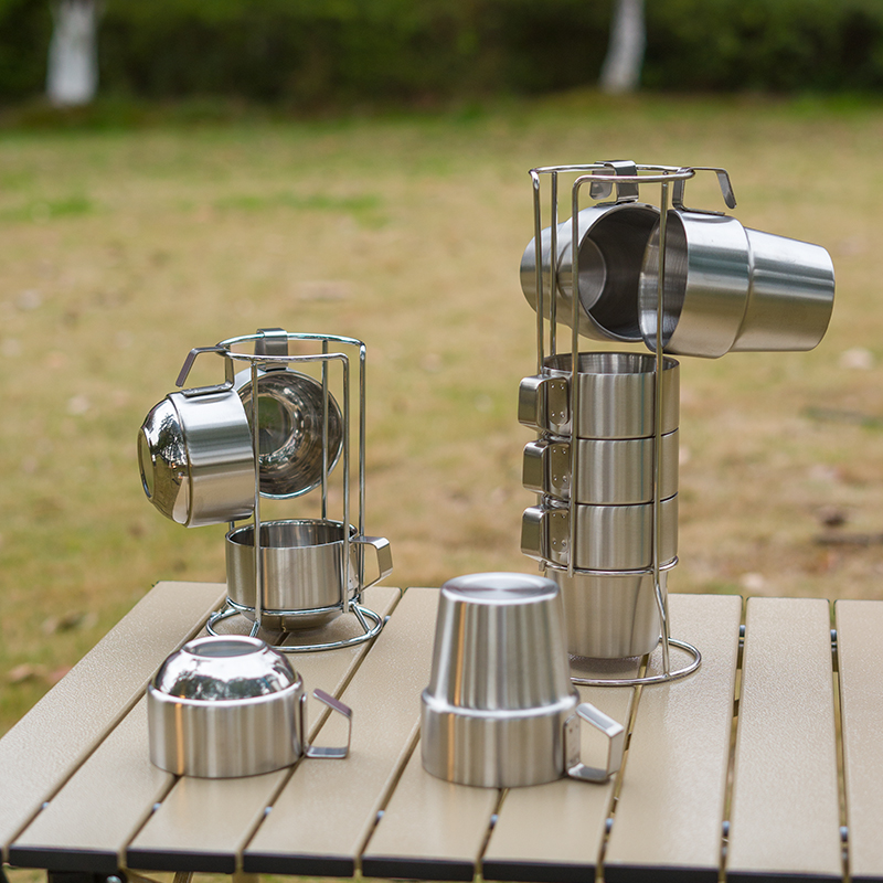 CHANODUG/ Chanodoji Outdoor Camping Stainless steel 4p/6p coffee cup Item Picture