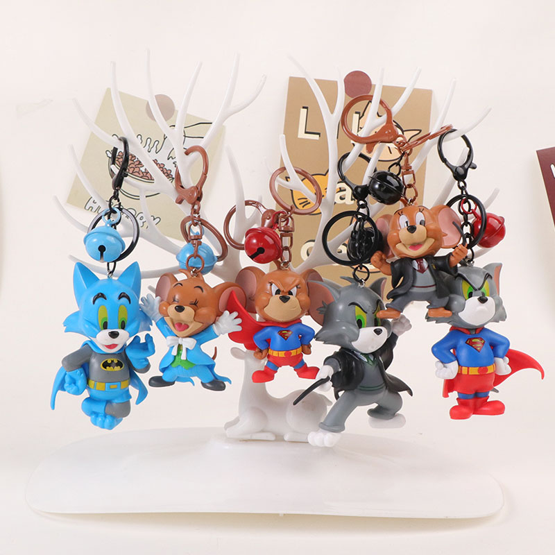 Magician Tom Jerry's cosplay of Superman and Batman figurines, car center console, cake ornaments, blind box