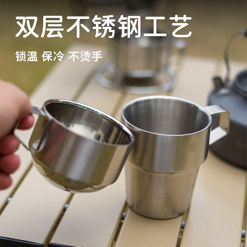 CHANODUG/ Chanodoji Outdoor Camping Stainless steel 4p/6p coffee cup Specification image