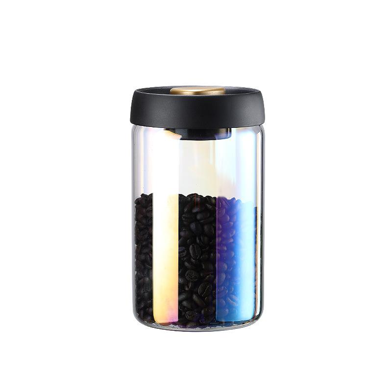 transparent borosilicate glass vacuum sealed cans multi-specification household coffee bean storage tank one-click moisture-proof storage tank Item Picture