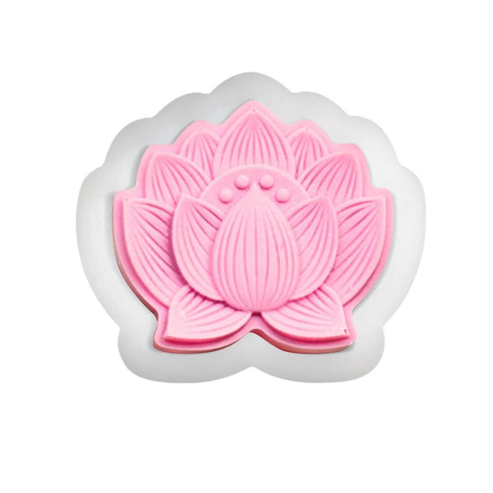 yigao mid-autumn festival lotus leaf lotus root fondant silicone mold diy lotus seedpod moon cake mold jelly candle mould Item Picture