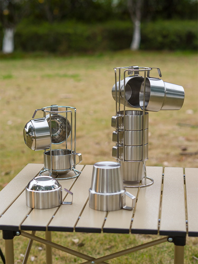 CHANODUG/ Chanodoji Outdoor Camping Stainless steel 4p/6p coffee cup pic 4