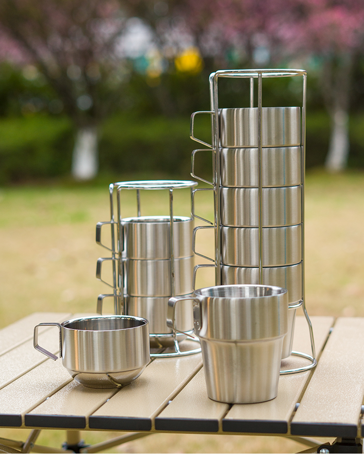 CHANODUG/ Chanodoji Outdoor Camping Stainless steel 4p/6p coffee cup pic 10