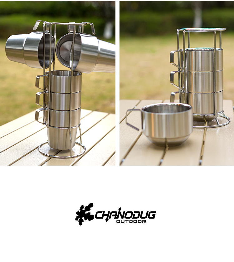 CHANODUG/ Chanodoji Outdoor Camping Stainless steel 4p/6p coffee cup pic 11