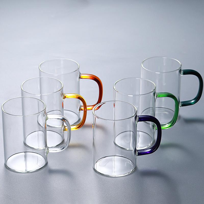 borosilicate heat-resistance glass breakfast cup milk juice cup mug household large capacity transparent single-wall cup full figure