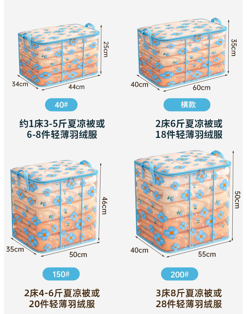 衣服收纳袋大容量搬家打包袋家用透明整理袋棉被收纳袋详情12