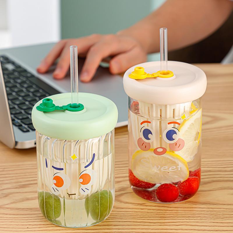 new product tea and water separation lemon cup borosilicate good-looking internet celebrity water cup coffee accompanying gift cup with straw Application Scenario